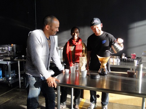 Kebe Konte and team at Red Bay Coffee in Oakland, CA