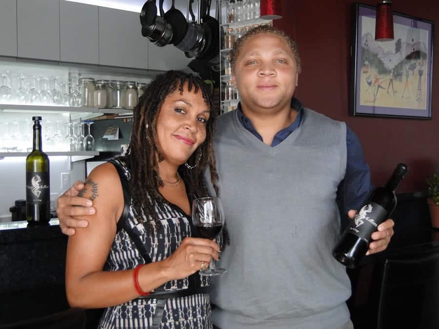 Virgo Cellars winemaker Stephanie Jackson and son Ajmal Jackson
