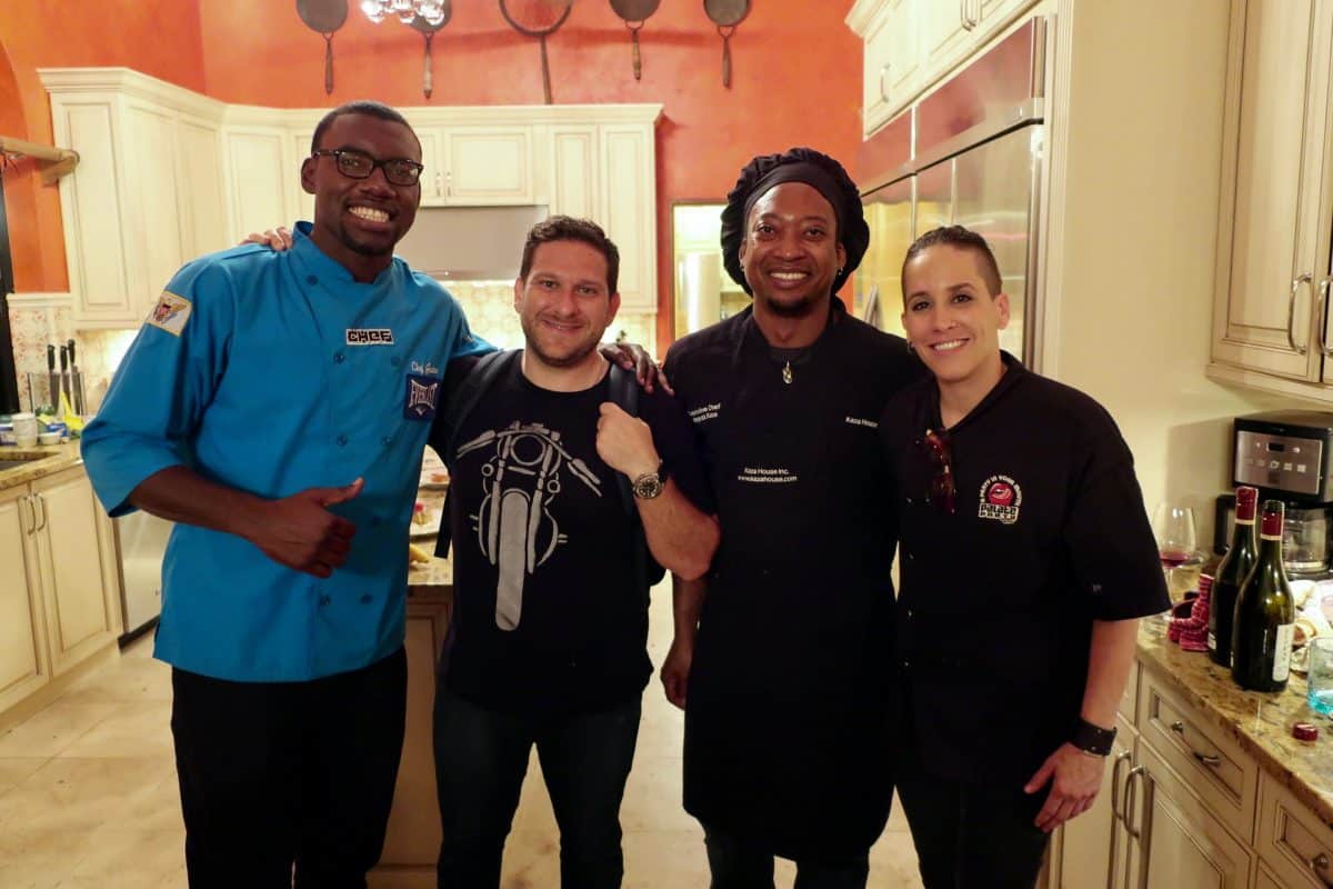 Chef and boxer Julius Jackson and friends in St. Croix