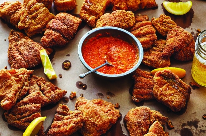 Mom’s Fried Catfish with Hot Sauce