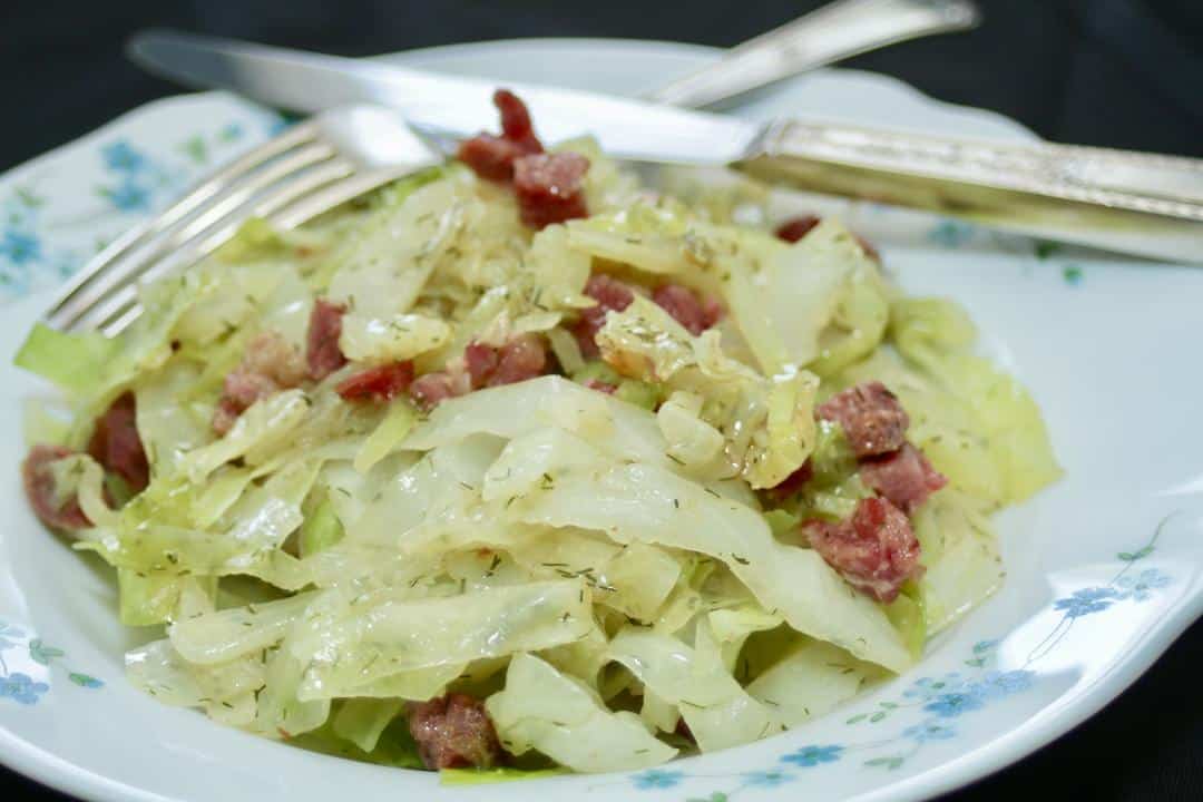 Traditional cabbage with ham hocks