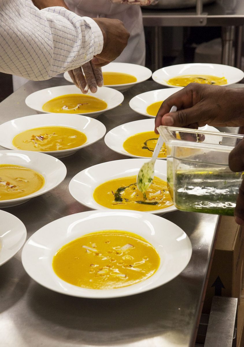Spiced Carrot and Saffron Soup with Radish Pickles and Lemon Oil