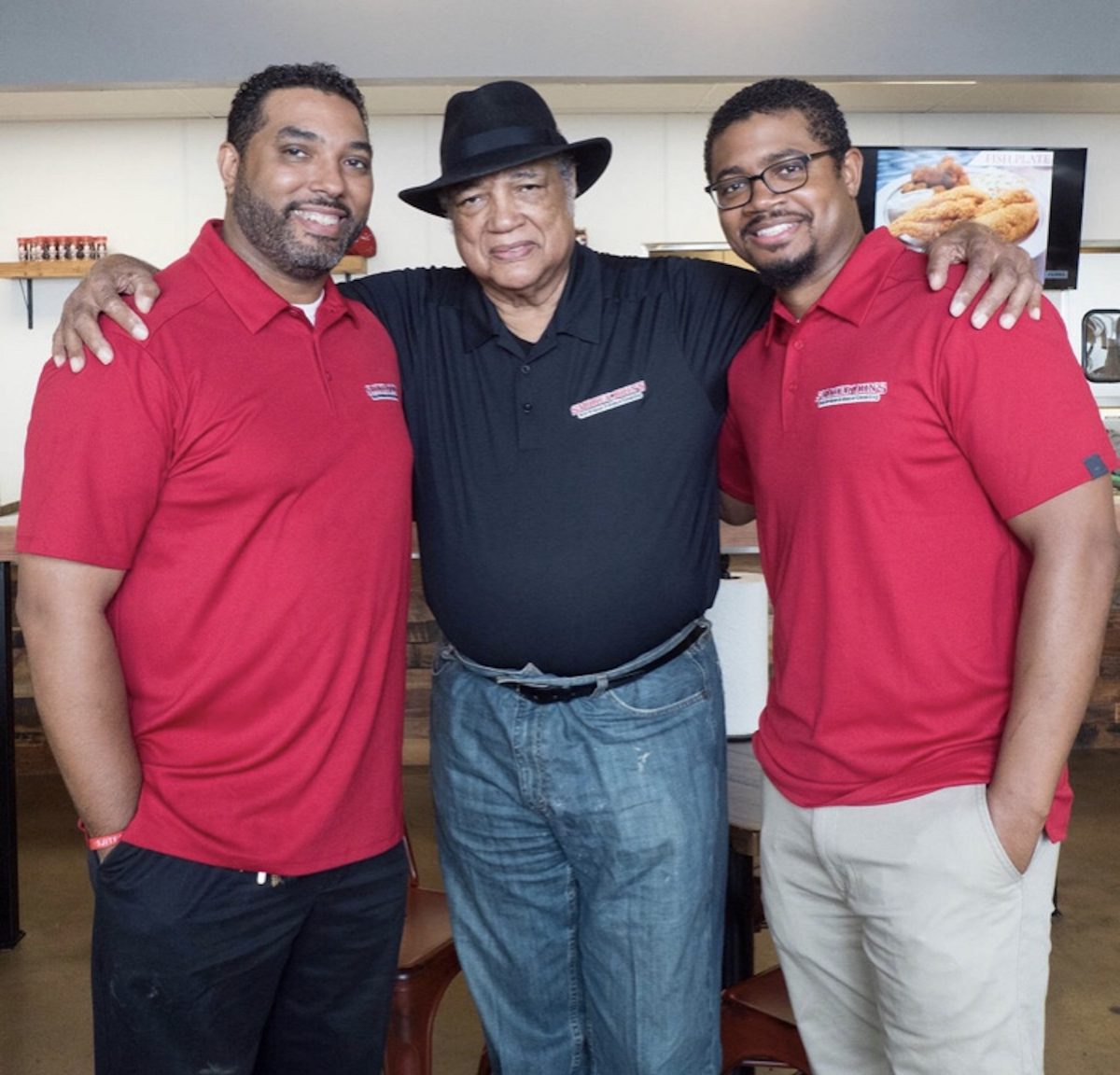 Smokey John’s Bar-B-Que owners Brent and Juan with their father 
