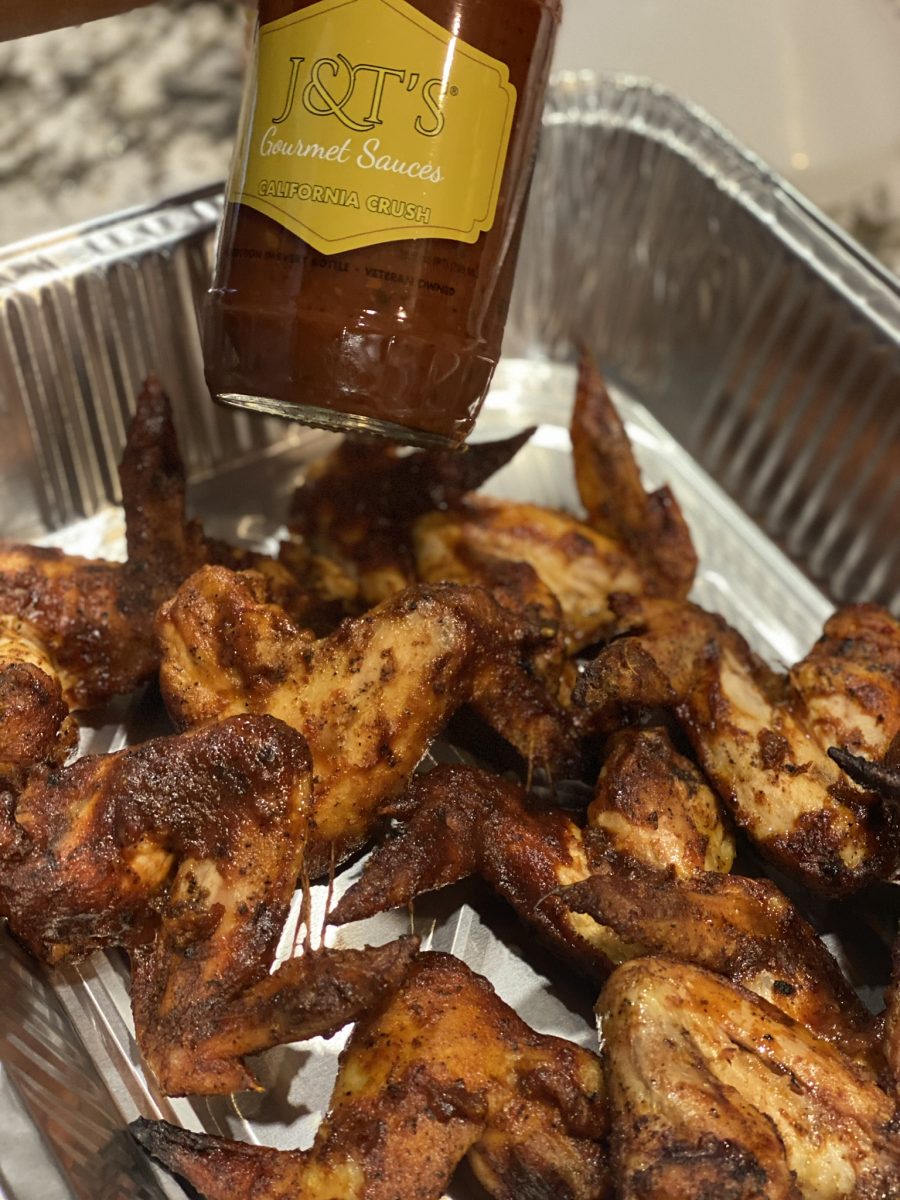 Chicken wings with J & T's Gourmet Sauces