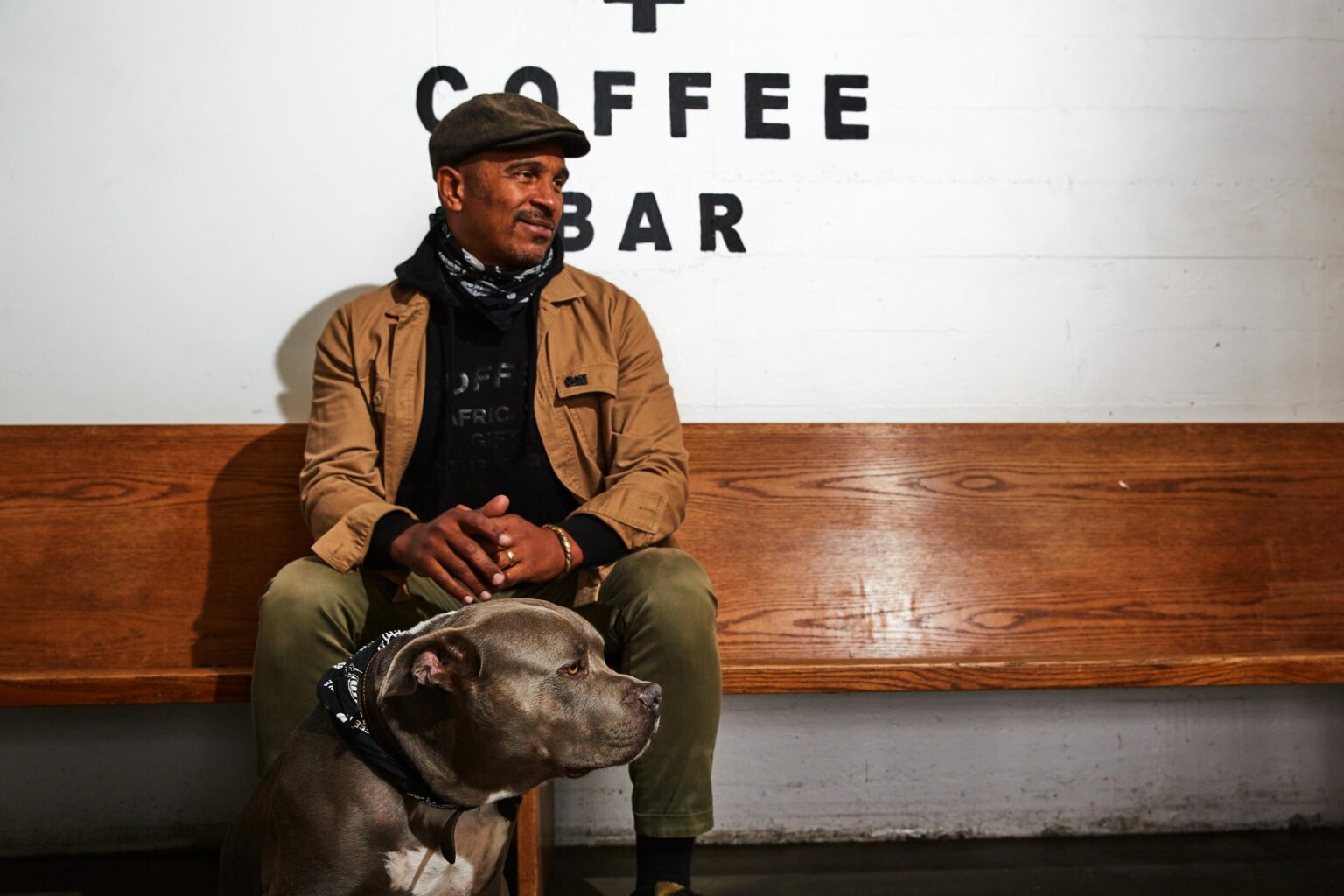 Keba Konte with his dog