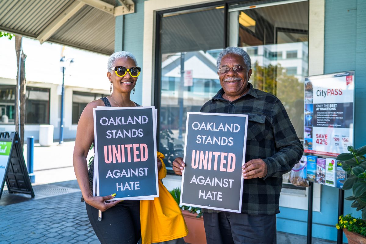 CN Oakland Stands United Against Hate Posters Credit Lisa Baird 1200x802