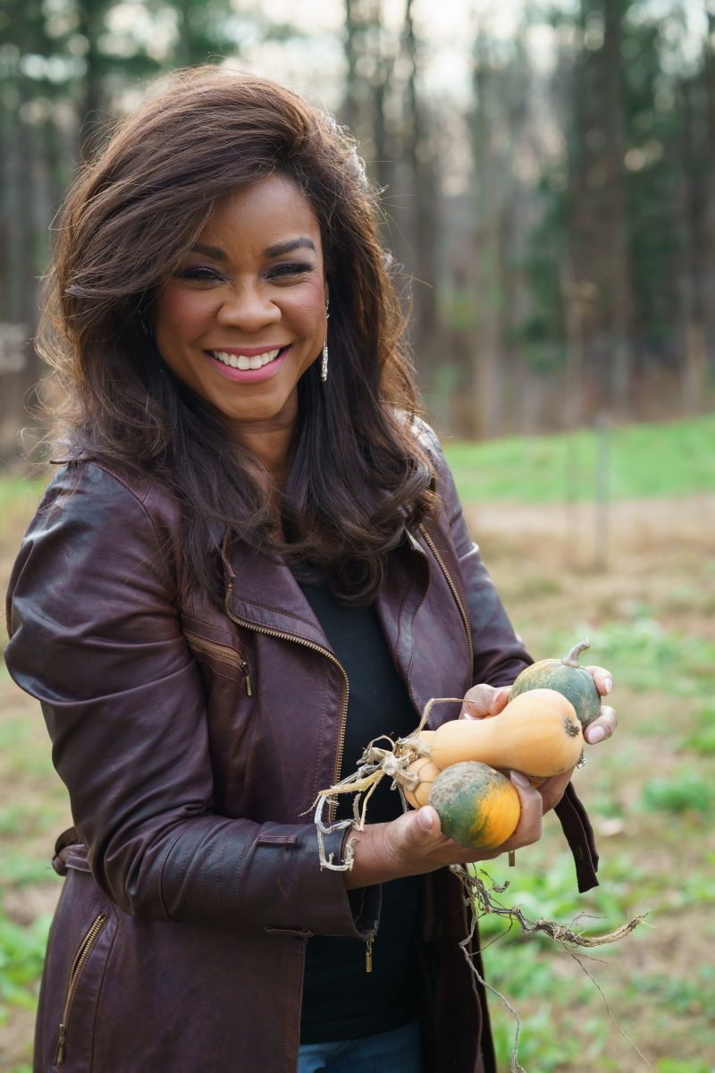 Denyce Graves showing produce from your farm