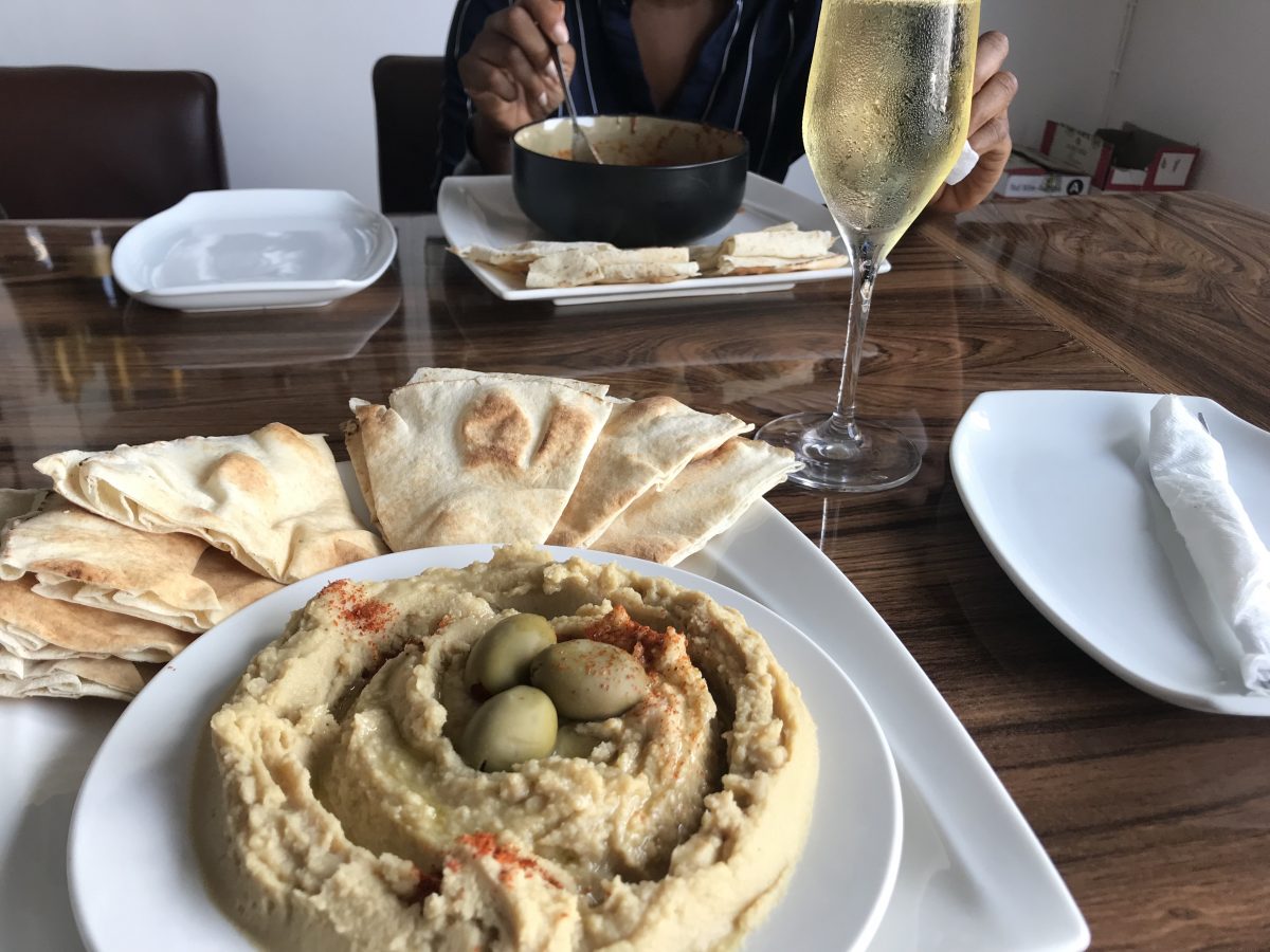 Hummus at Sai Wine and Champagne Café in Ghana