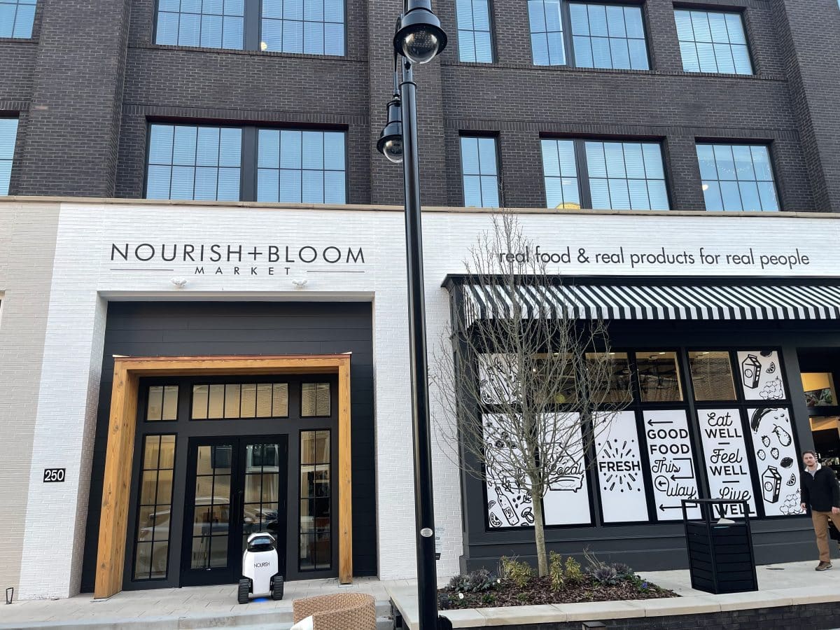 Exterior of Nourish + Bloom Market in Fayetteville
