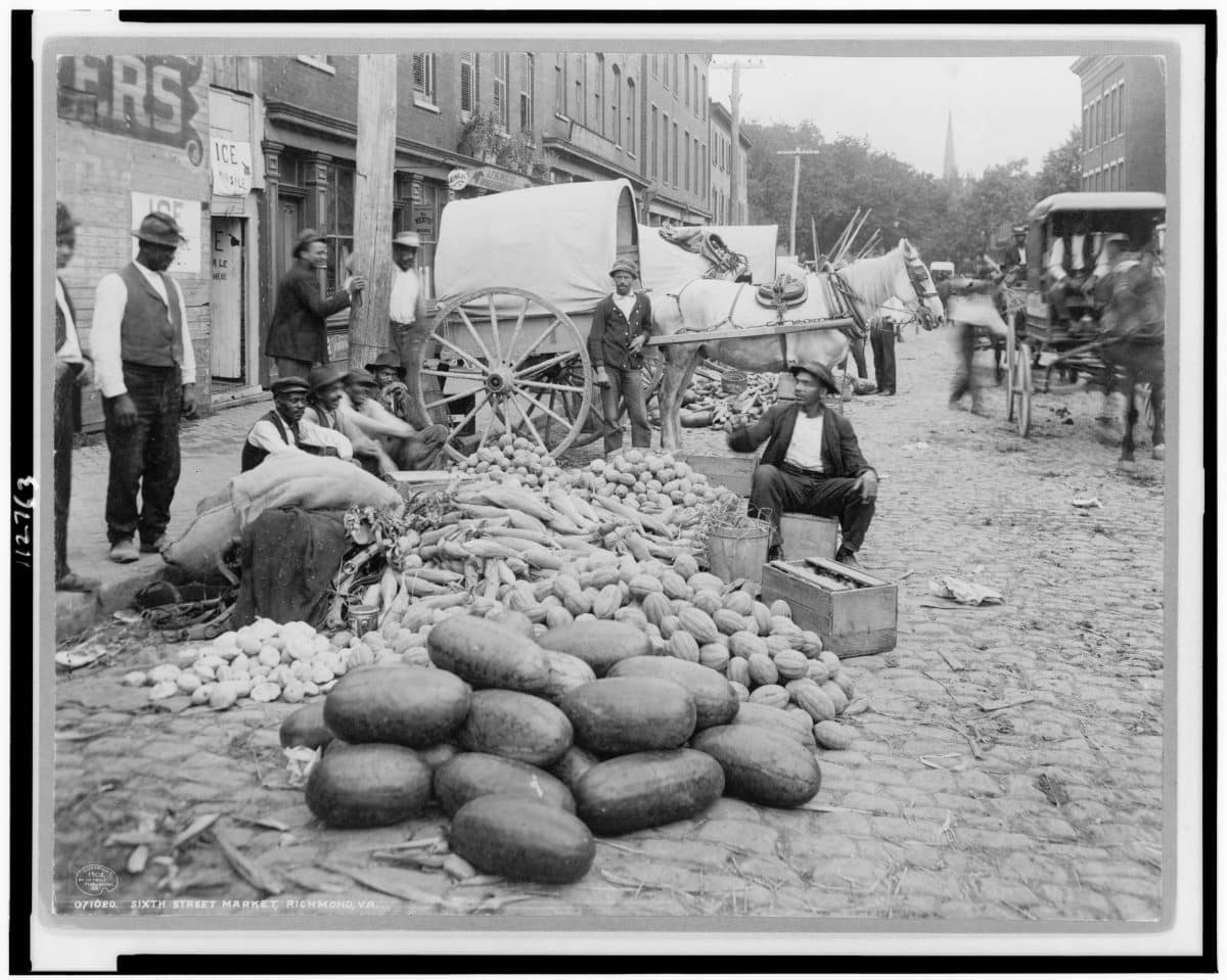 Museum of Food and Drink - Archived photo of Sixth Street Market, Richmond, Va. Richmond Virginia, ca. 1908