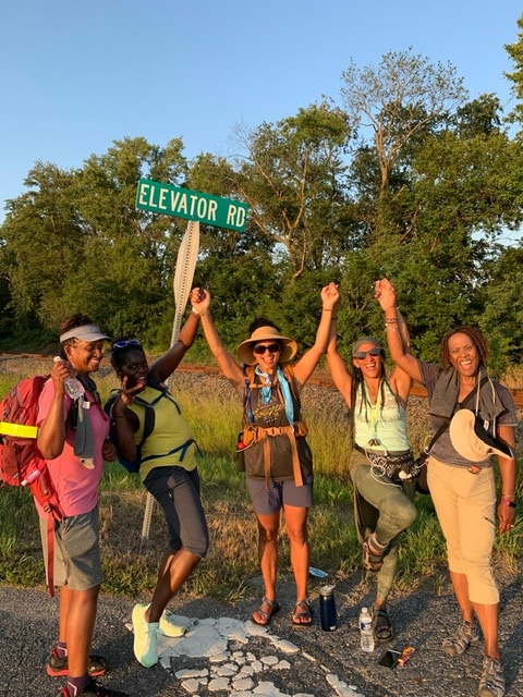 Linda Harris and friends walk the Harriet Tubman, Tubman Byway