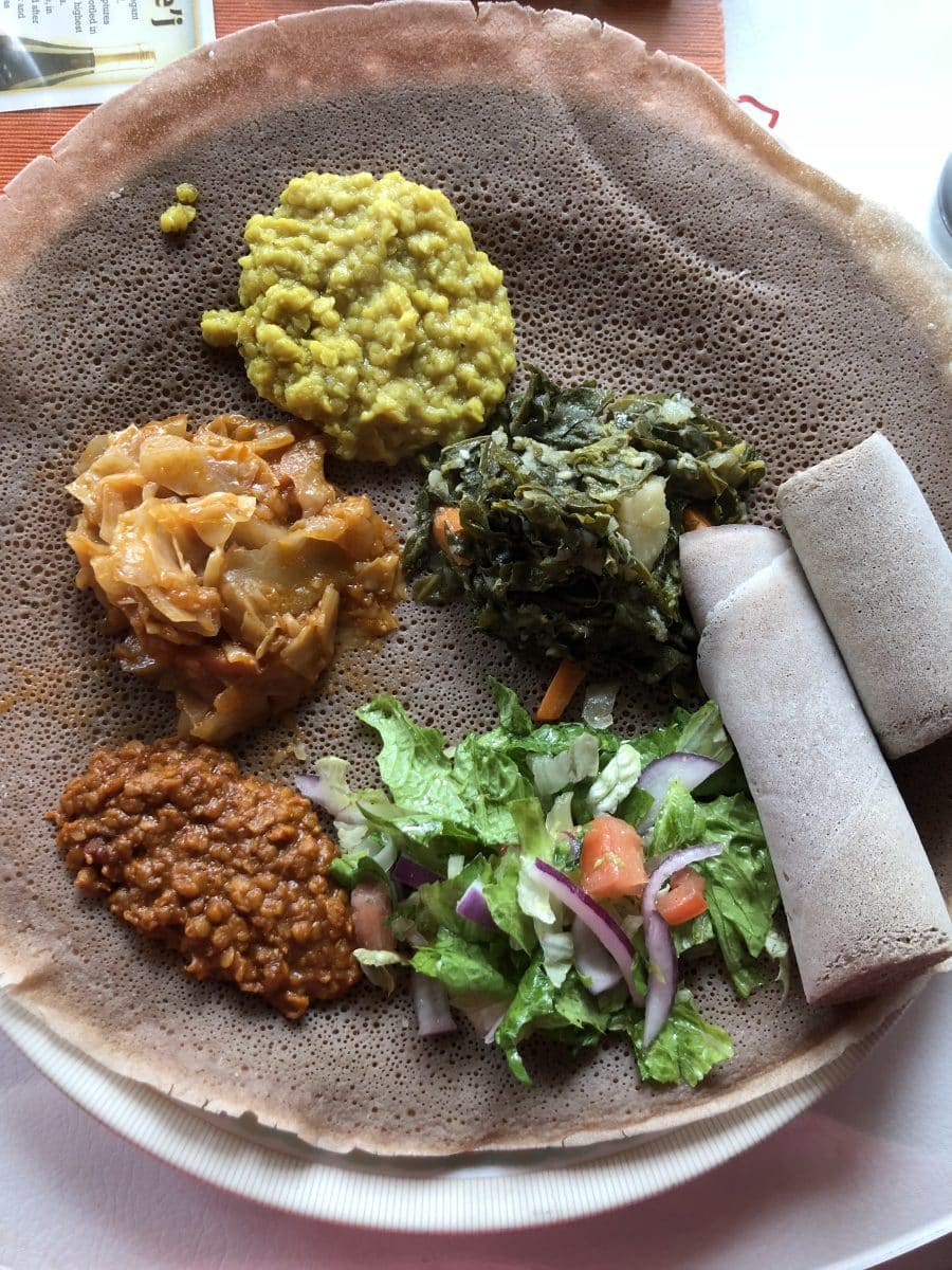Vegetarian combo at the Queen of Sheeba in Louisville, KY