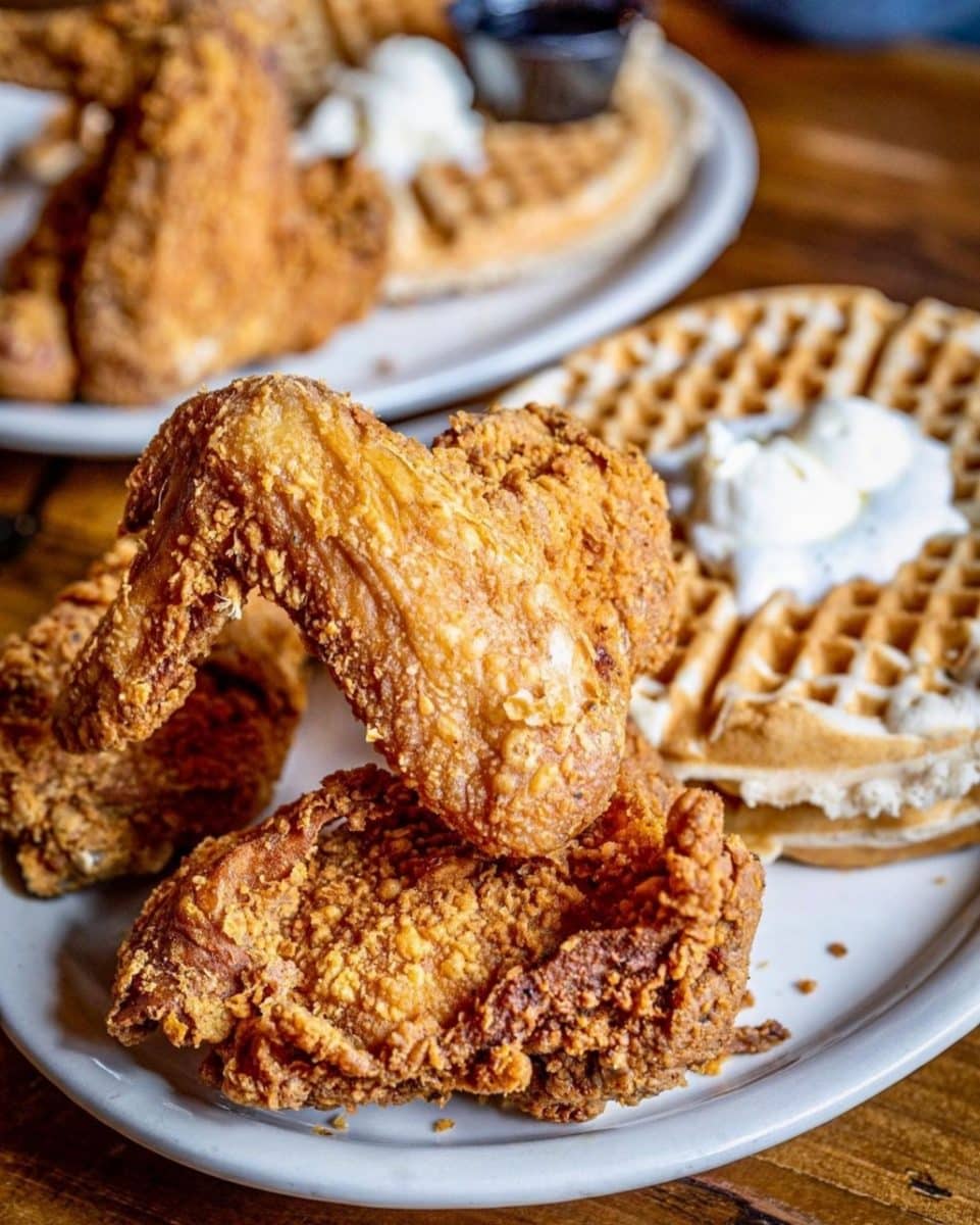 Fried chicken and waffles at Lo-Lo's Chicken & Waffles