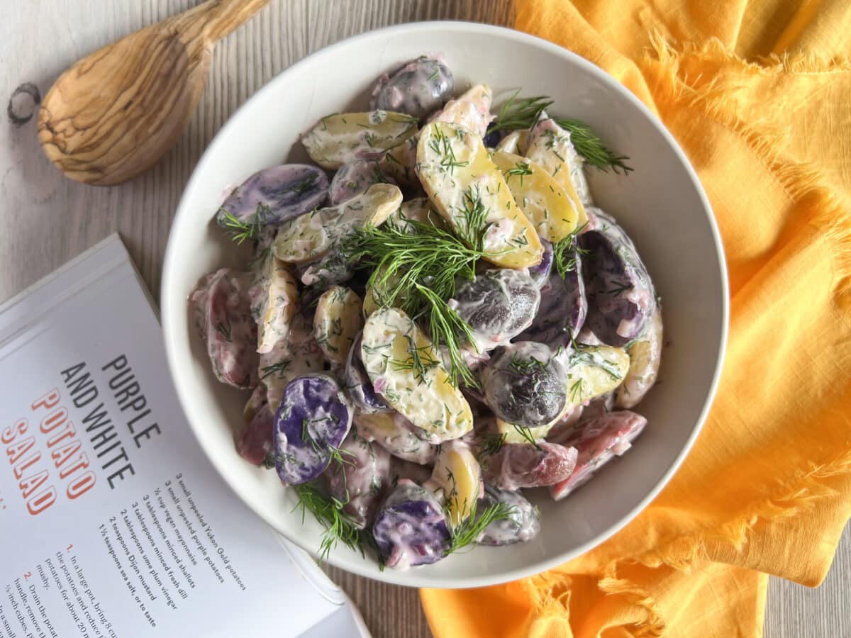 Juneteenth Recipes - Purple and White Potato Salad by Big Delicious Life