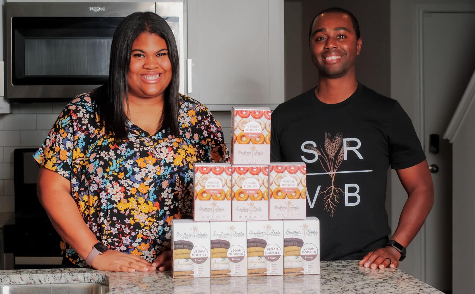 Southern Roots Vegan Bakery founders Marcus and Cara Pitts