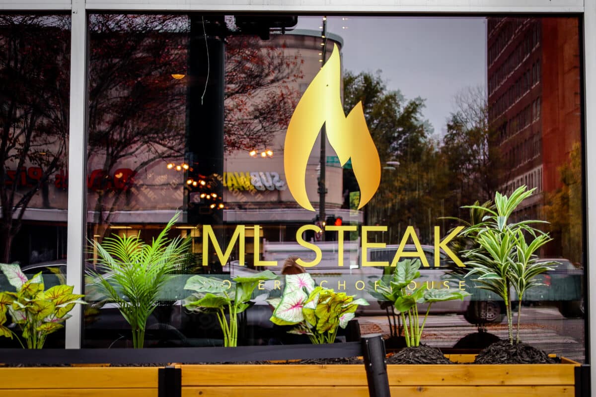 ML Steak's modern chophouse facade