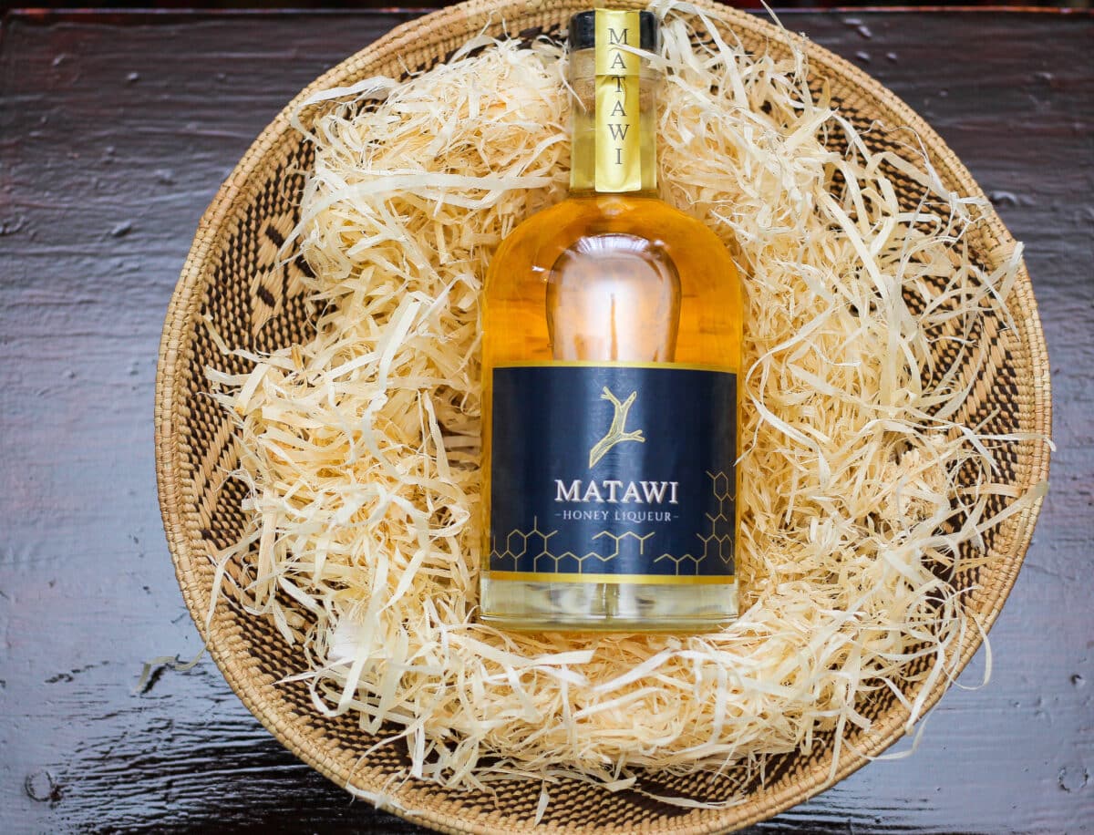 Matawi Mead bottle in basket