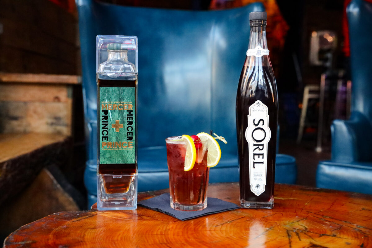 Black-owned spirits Mercer + Prince by A$AP Rocky and Sorel by Jackie Summers at Mo's Bar and Lounge