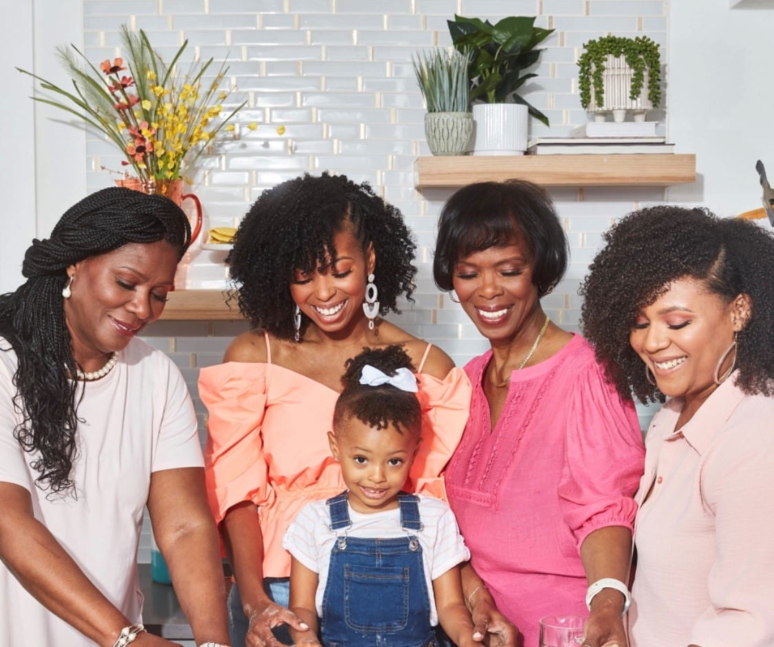 Grandbaby Cakes legacy photo with Jocelyn Delk Adams, daughter, mom, aunt and sister.