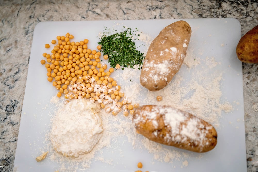 Ingredients used in creating Zutado Soul potato pizza crust