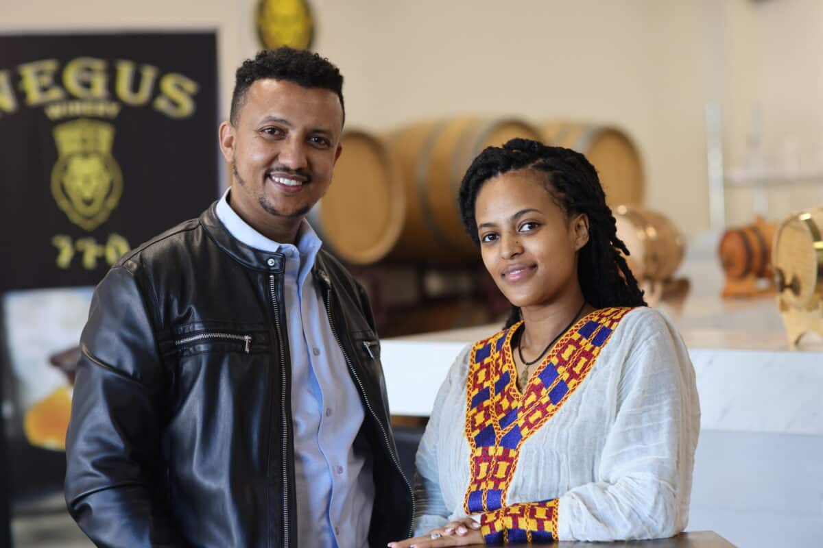 Gize Negussie and wife Hermela Negus, owners of Negus Winery & Meadery in Virginia