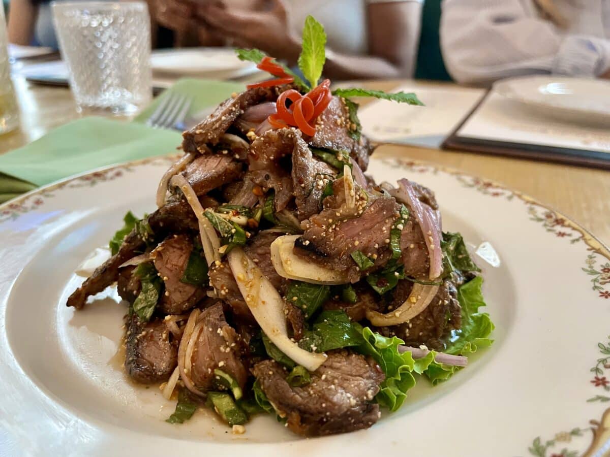 Nua Nam Tok (Thai grilled beef salad)