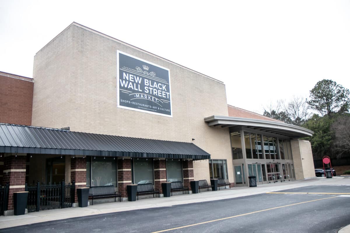 Exterior of the New Black Wall Street Market in Stonecrest, GA