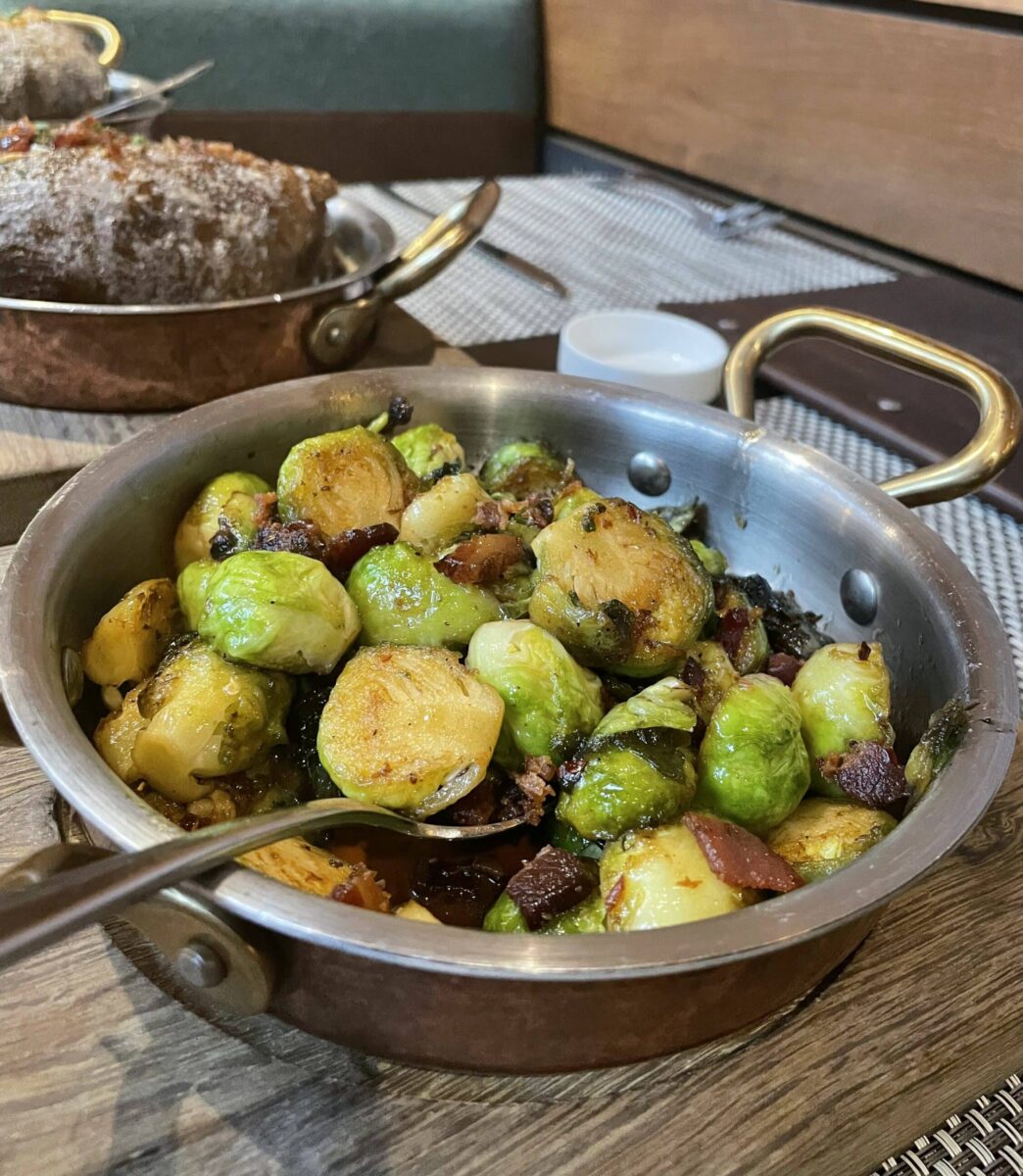 Maple bacon roasted Brussels sprouts at Goodnight’s Prime Steak + Spirits