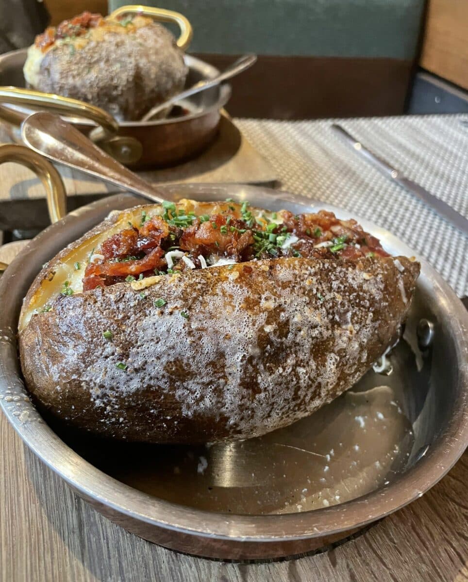 Baked potato with the all the works at Goodnight’s Prime Steak + Spirits